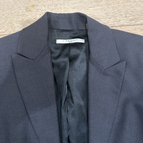 Gray suit jacket tailored Tahari 0P 0 - Picture 2 of 5